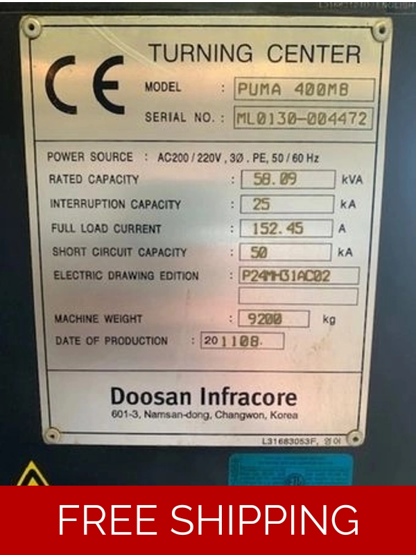 2011 DOOSAN PUMA 400MB